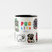 Pug Life Dierenvriend Gift Tweekleurige Koffiemok (Center)