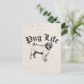 Pug Life Funny Dog Gangster Briefkaart (Staand voorkant)