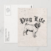 Pug Life Funny Dog Gangster Briefkaart (Voorkant / Achterkant)