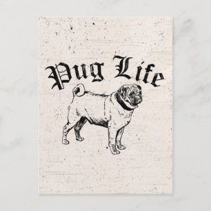 Pug Life Funny Dog Gangster Briefkaart