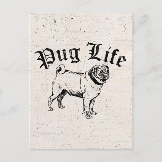 Pug Life Funny Dog Gangster Briefkaart (Voorkant)