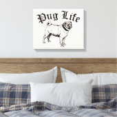 Pug Life Funny Dog Gangster Canvas Afdruk (Insitu (Slaapkamer))