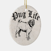 Pug Life Funny Dog Gangster Keramisch Ornament (Rechts)
