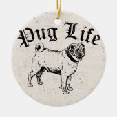 Pug Life Funny Dog Gangster Keramisch Ornament (Voorkant)