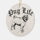 Pug Life Funny Dog Gangster Keramisch Ornament (Links)