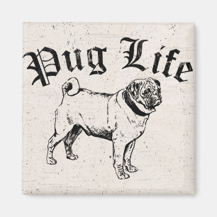 Pug Life Funny Dog Gangster Magneet