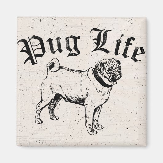Pug Life Funny Dog Gangster Magneet (Voorkant)