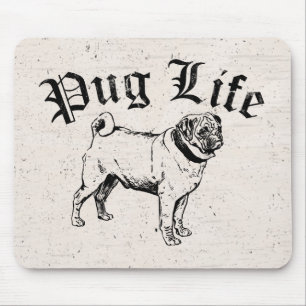 Pug Life Funny Dog Gangster Muismat