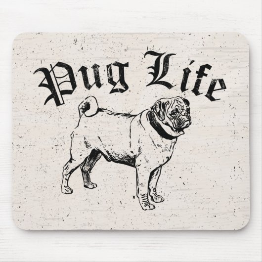 Pug Life Funny Dog Gangster Muismat (Voorkant)