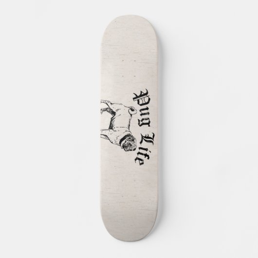 Pug Life Funny Dog Gangster Persoonlijk Skateboard (Voorkant)