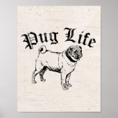 Pug Life Funny Dog Gangster Poster (Voorkant)