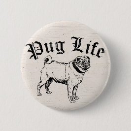 Pug Life Funny Dog Gangster Ronde Button 5,7 Cm