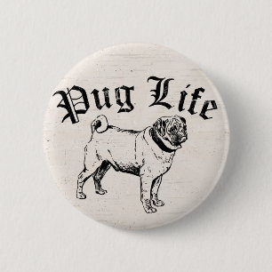 Pug Life Funny Dog Gangster Ronde Button 5,7 Cm