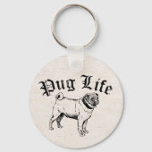Pug Life Funny Dog Gangster Sleutelhanger (Voorkant)