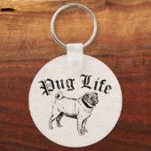 Pug Life Funny Dog Gangster Sleutelhanger (Voorkant)