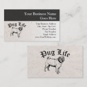Pug Life Funny Dog Gangster Visitekaartje (Voorkant / Achterkant)