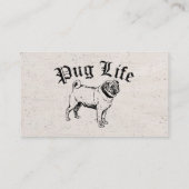 Pug Life Funny Dog Gangster Visitekaartje (Achterkant)