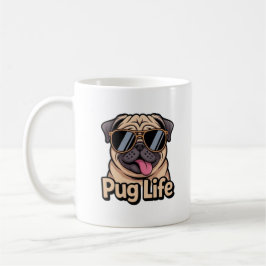 Pug Life Funny Pug Sunglasses Coffee Mug Pug Lover Koffiemok