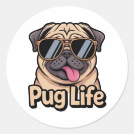Pug Life Funny Pug Sunglasses Sticker Pug Lover Gi