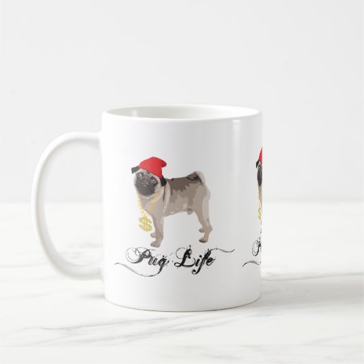 Pug Life Gansta Coffee Mok (Links)