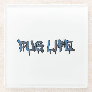 Pug Life Glazen Onderzetter