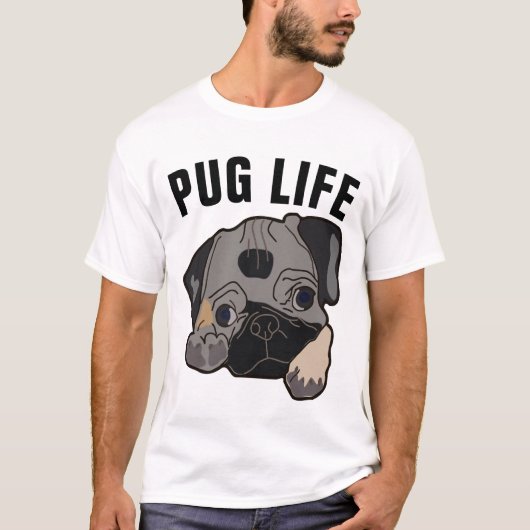 PUG LIFE Grappige Hond T-shirts (Voorkant)