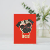 Pug Life - Ik ben het Boss Briefkaart voor Pug Par (Staand voorkant)
