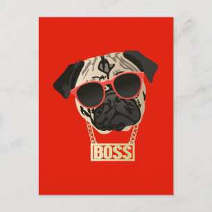 Pug Life - Ik ben het Boss Briefkaart voor Pug Par