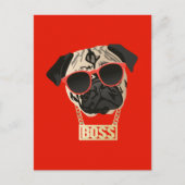 Pug Life - Ik ben het Boss Briefkaart voor Pug Par (Voorkant)