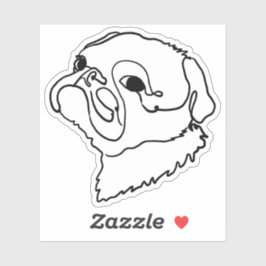 Pug Life in Line Art Sticker
