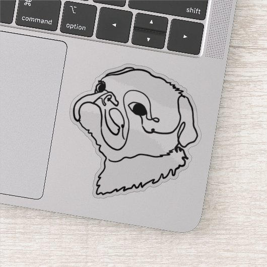 Pug Life in Line Art Sticker (Detail)