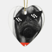 Pug Life Keramisch Ornament (Links)
