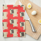 Pug Life keukenhanddoek (Quarter Fold)