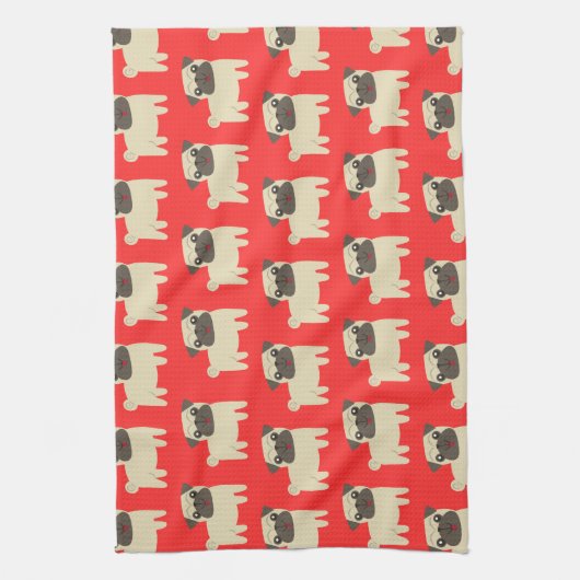 Pug Life keukenhanddoek (Verticaal)