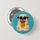 Pug Life-knop Ronde Button 5,7 Cm (Voorkant /achterkant)