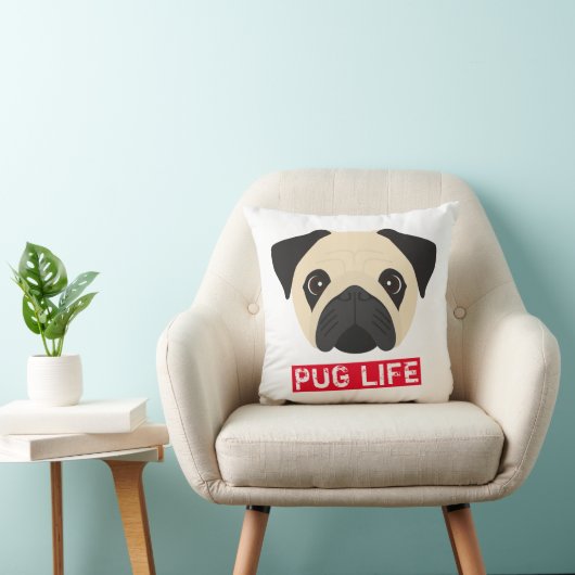 Pug Life Kussen (Stoel)