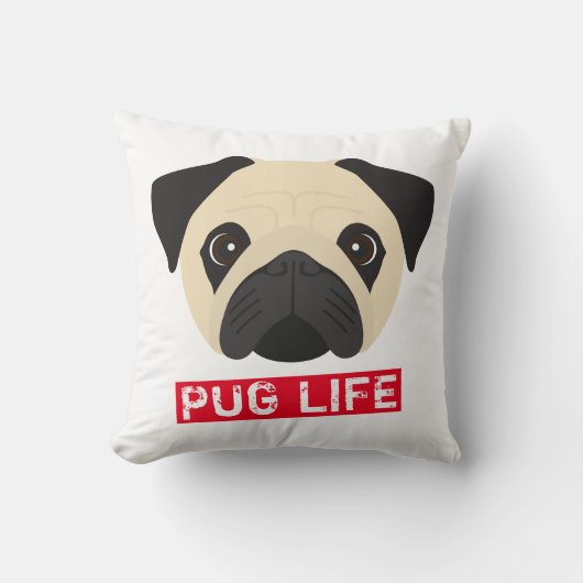 Pug Life Kussen (Voorkant)