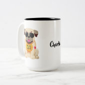 Pug Life mokken met eigen naam (Voorkant links)