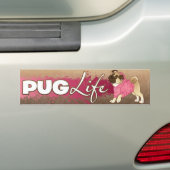 "Pug Life" Pug Hoodie Bumpersticker (Op auto)