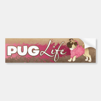 "Pug Life" Pug Hoodie Bumpersticker