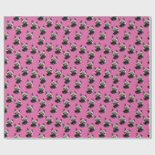 Pug Life - Roze verpakkingspapier Cadeaupapier (Vlak)