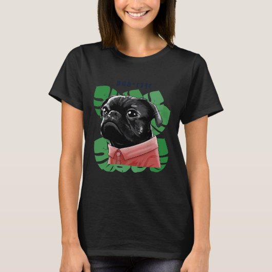 Pug Life - Schattigee Pug Lovers - w Monstera verl T-shirt (Voorkant)