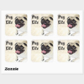 Pug Life Vierkante Sticker (Vel)