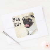 Pug Life Vierkante Sticker (Envelop)