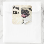 Pug Life Vierkante Sticker (Tas)