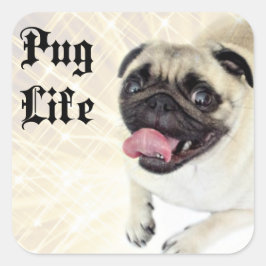 Pug Life Vierkante Sticker