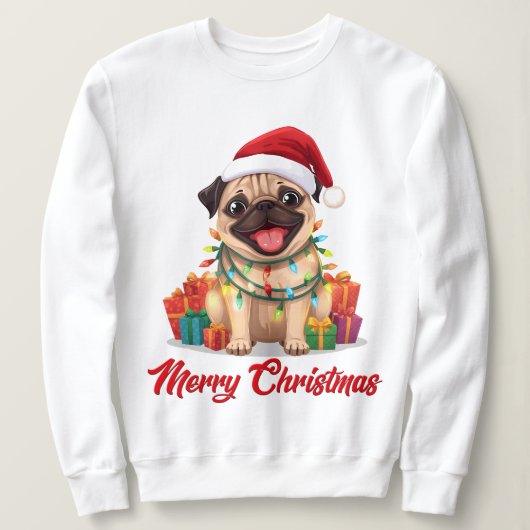 Pug Lights & Christmas Delights Trui (Design voorkant)