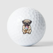Pug likken ijs golfballen (Voorkant)