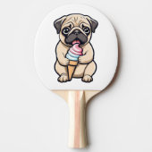 Pug likken ijs tafeltennisbatje (Voorkant)