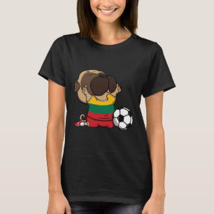 Pug Litouwen Voetbalfans T-shirt Litouws Voetbal